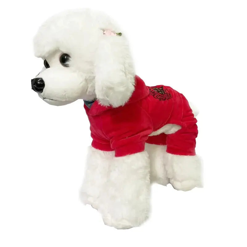 Soft Velvet Dog Jumpsuit Hoodie Winter Dog Clothes Trusted Pet Products