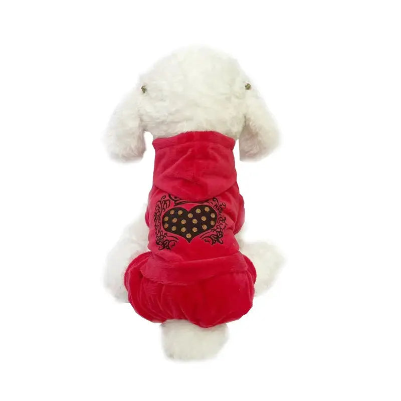 Soft Velvet Dog Jumpsuit Hoodie Winter Dog Clothes Trusted Pet Products