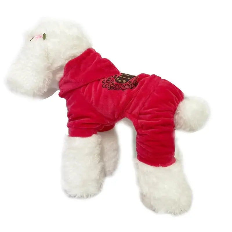 Soft Velvet Dog Jumpsuit Hoodie Winter Dog Clothes Trusted Pet Products