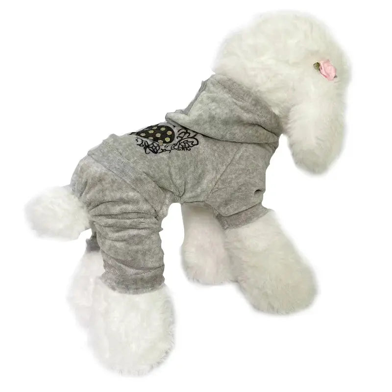 Soft Velvet Dog Jumpsuit Hoodie Winter Dog Clothes Trusted Pet Products