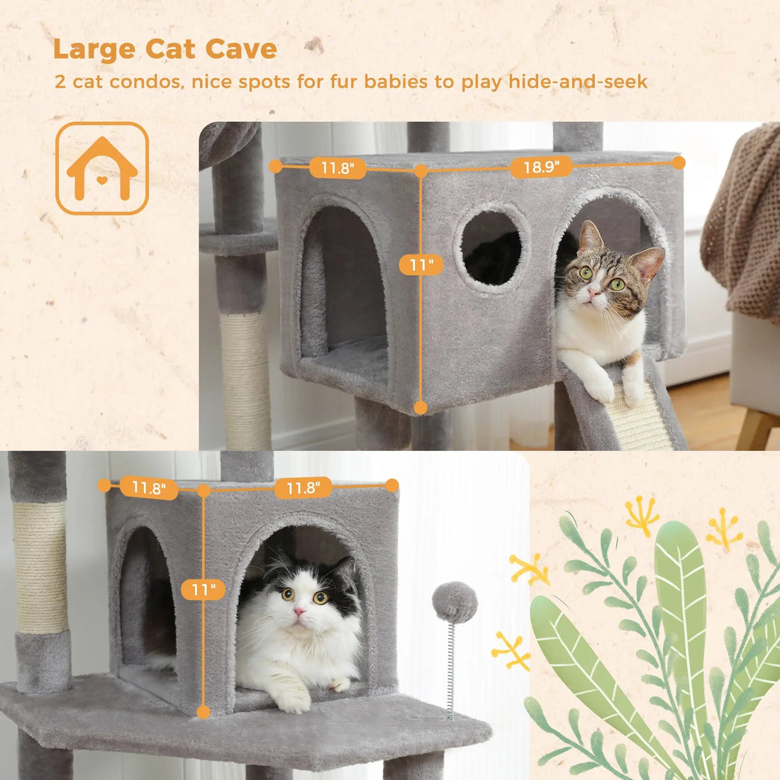 Speedy Pet Multifunctional Chair Creative Cube House with Scratching Removable Pad Cushions Pet Activity Cat Tree with Ball - Trusted Pet Products