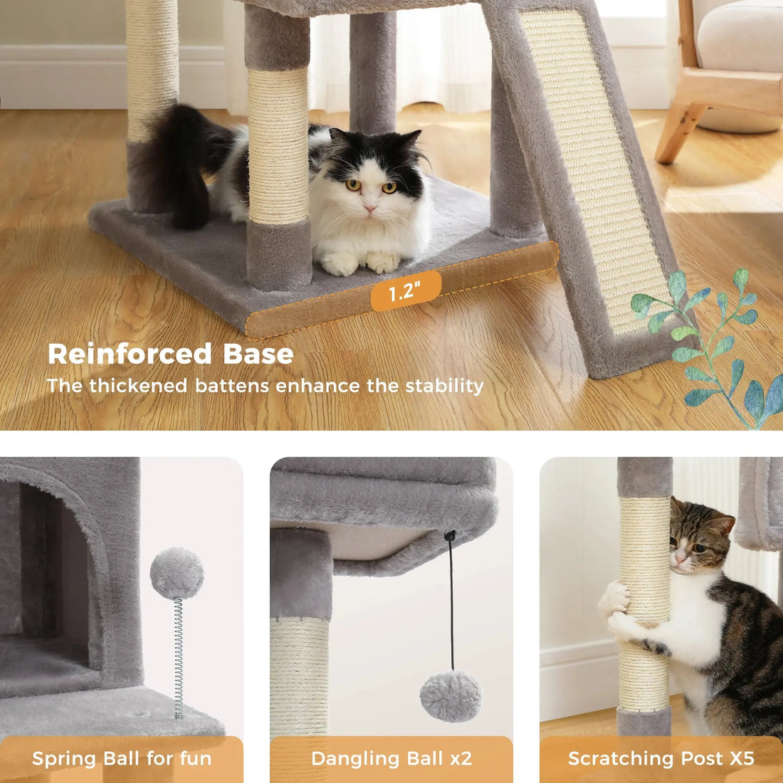 Speedy Pet Multifunctional Chair Creative Cube House with Scratching Removable Pad Cushions Pet Activity Cat Tree with Ball - Trusted Pet Products