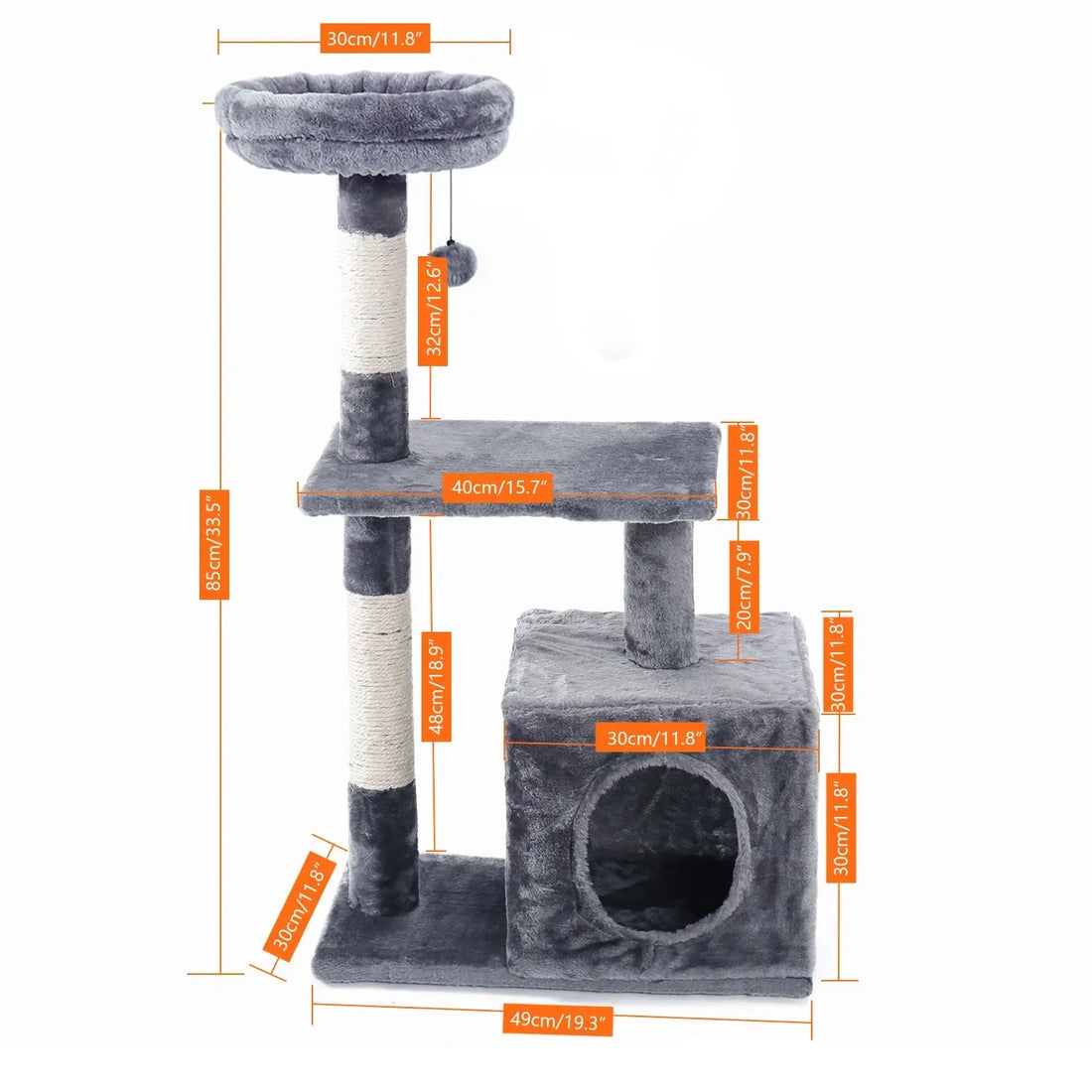 Speedy Pet Multifunctional Chair Creative Cube House with Scratching Removable Pad Cushions Pet Activity Cat Tree with Ball - Trusted Pet Products