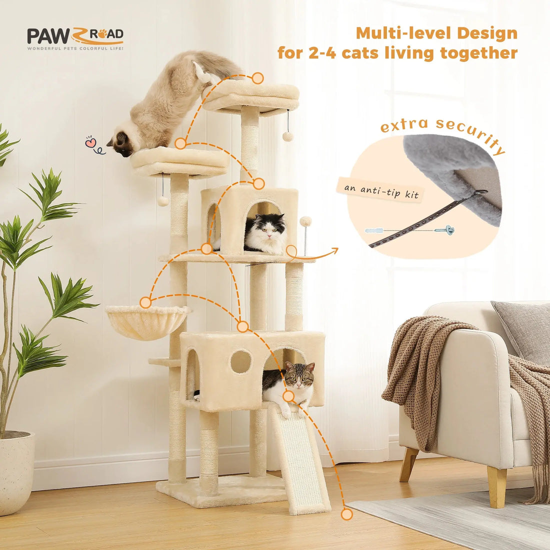 Speedy Pet Multifunctional Chair Creative Cube House with Scratching Removable Pad Cushions Pet Activity Cat Tree with Ball - Trusted Pet Products