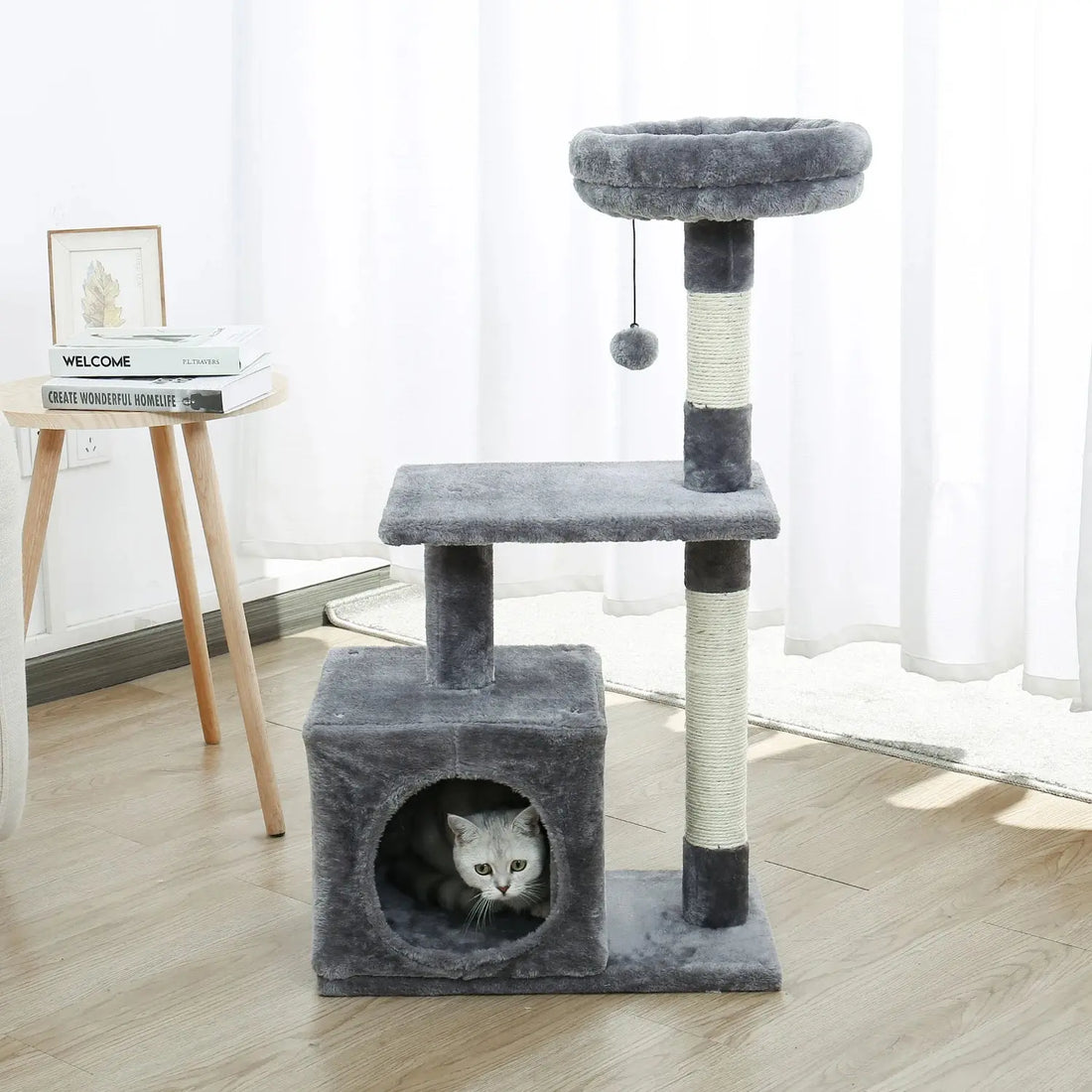 Speedy Pet Multifunctional Chair Creative Cube House with Scratching Removable Pad Cushions Pet Activity Cat Tree with Ball - Trusted Pet Products