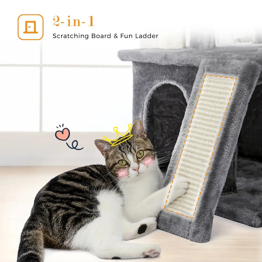 Speedy Pet Multifunctional Chair Creative Cube House with Scratching Removable Pad Cushions Pet Activity Cat Tree with Ball - Trusted Pet Products