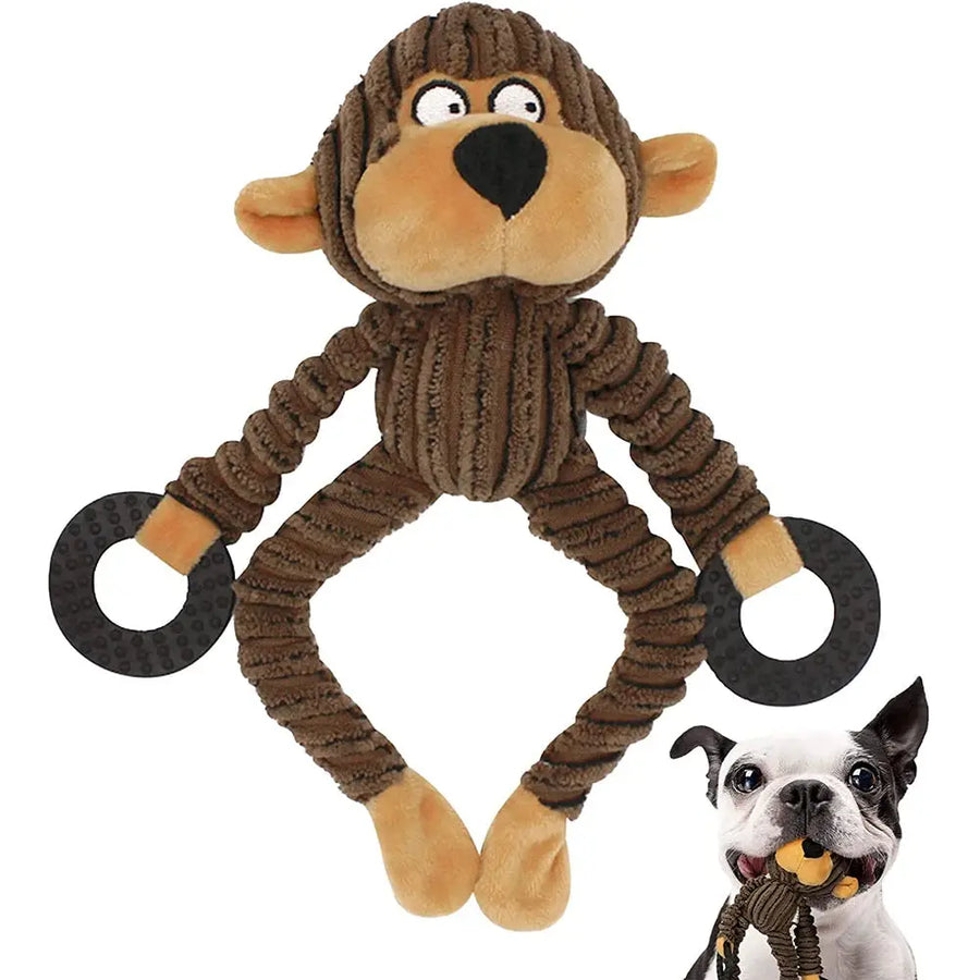 Squeaky Plush Cute Monkey Chew Toys for Teething Interactive Dog Toys Trusted Pet Products