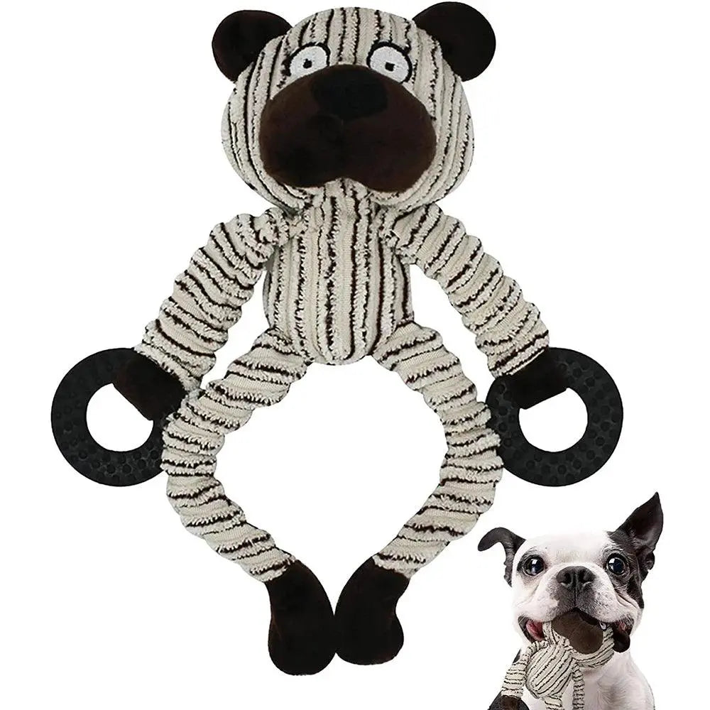 Squeaky Plush Cute Monkey Chew Toys for Teething Interactive Dog Toys - Trusted Pet Products