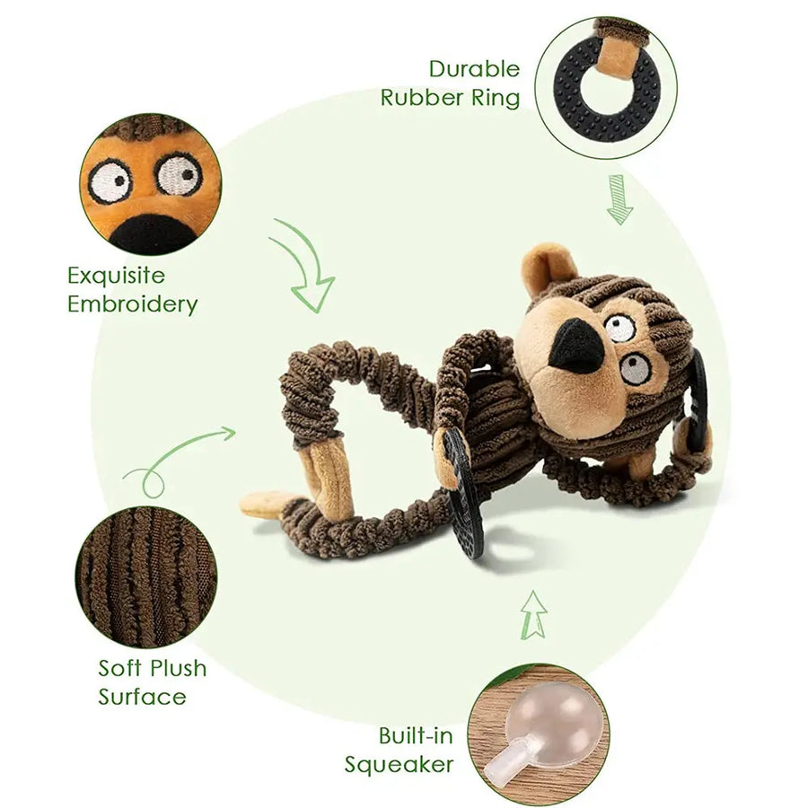 Squeaky Plush Cute Monkey Chew Toys for Teething Interactive Dog Toys Trusted Pet Products