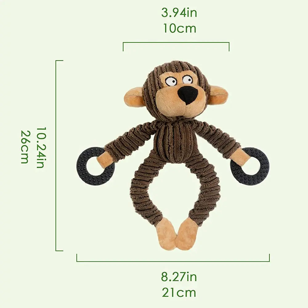 Squeaky Plush Cute Monkey Chew Toys for Teething Interactive Dog Toys Trusted Pet Products