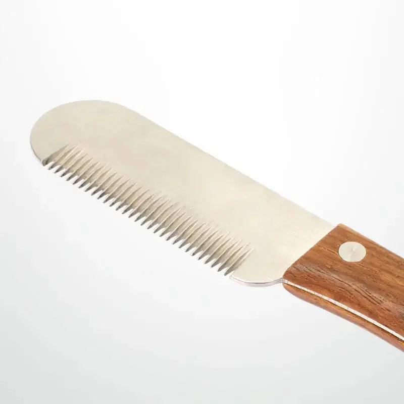 Stainless Steel Wooden Handle Dog Shaving Comb - Trusted Pet Products