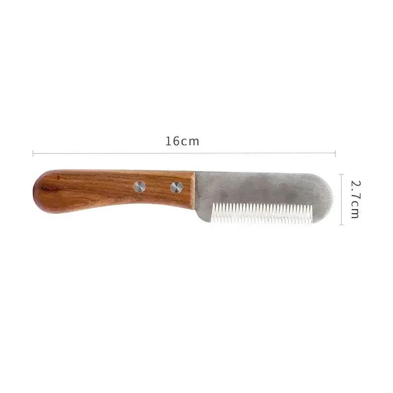 Stainless Steel Wooden Handle Dog Shaving Comb - Trusted Pet Products