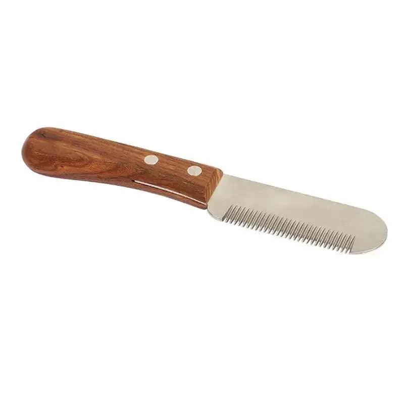 Stainless Steel Wooden Handle Dog Shaving Comb - Trusted Pet Products