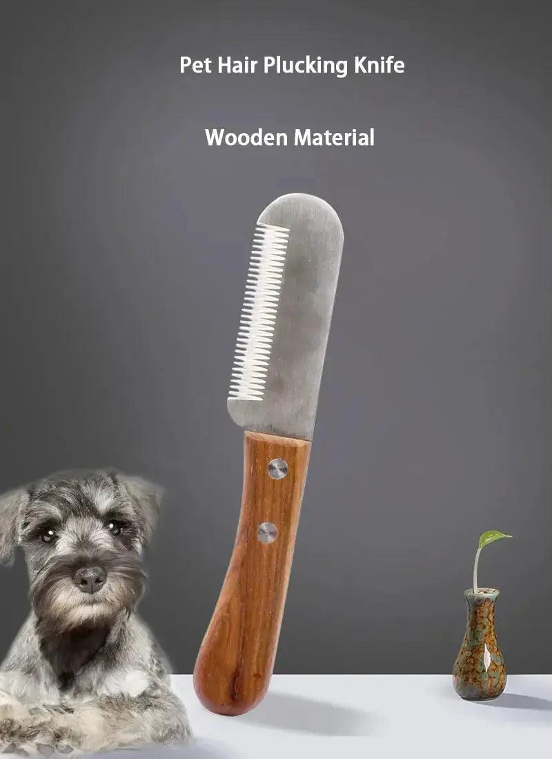 Stainless Steel Wooden Handle Dog Shaving Comb - Trusted Pet Products