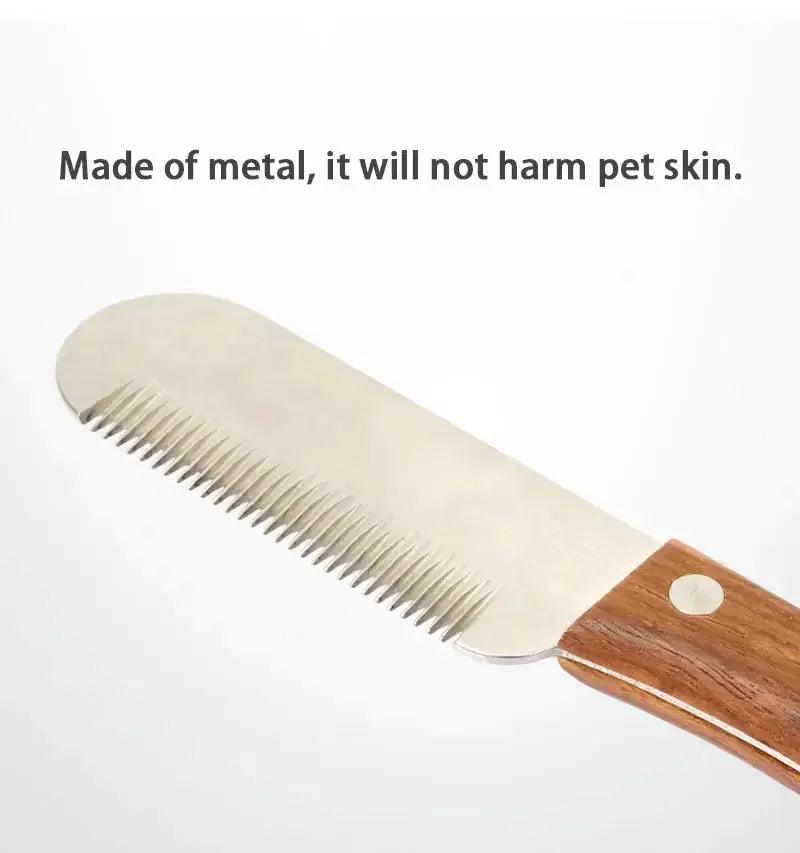 Stainless Steel Wooden Handle Dog Shaving Comb - Trusted Pet Products