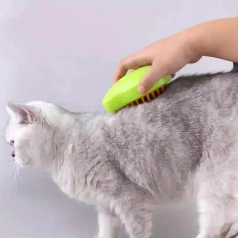 Steamy Dog Brush Electric Spray Cat Hair Brush 3 in1 Dog Steamer Brush for Massage Pet Grooming Removing Tangled and Loose Hair - Trusted Pet Products