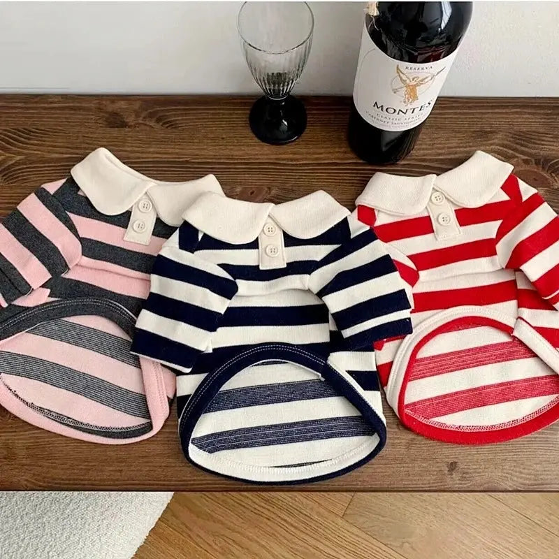 Striped Polo Shirt for Small and Medium Dogs Trusted Pet Products