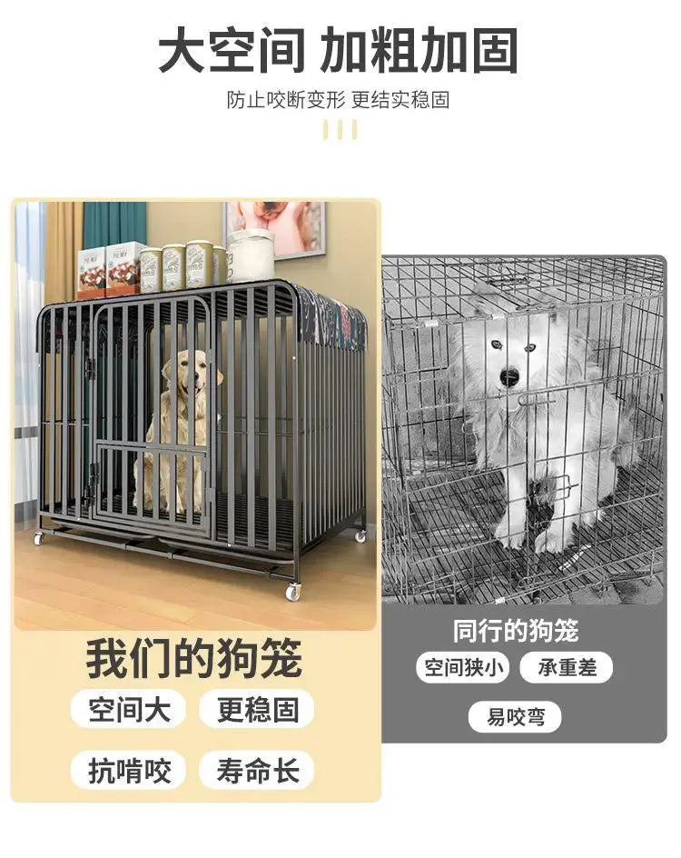 Thick Dog Cage with toilet separation tray Trusted Pet Products