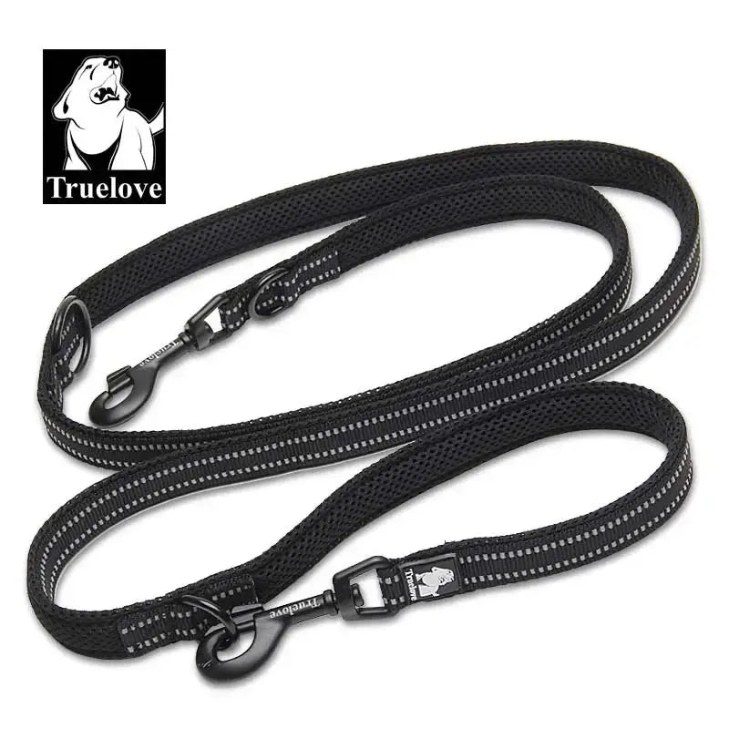 Truelove 7 In 1 Multi-Function Adjustable Dog Lead Hand Free Pet Training Leash Reflective Multi-Purpose Dog Leash Walk 2 Dogs - Trusted Pet Products