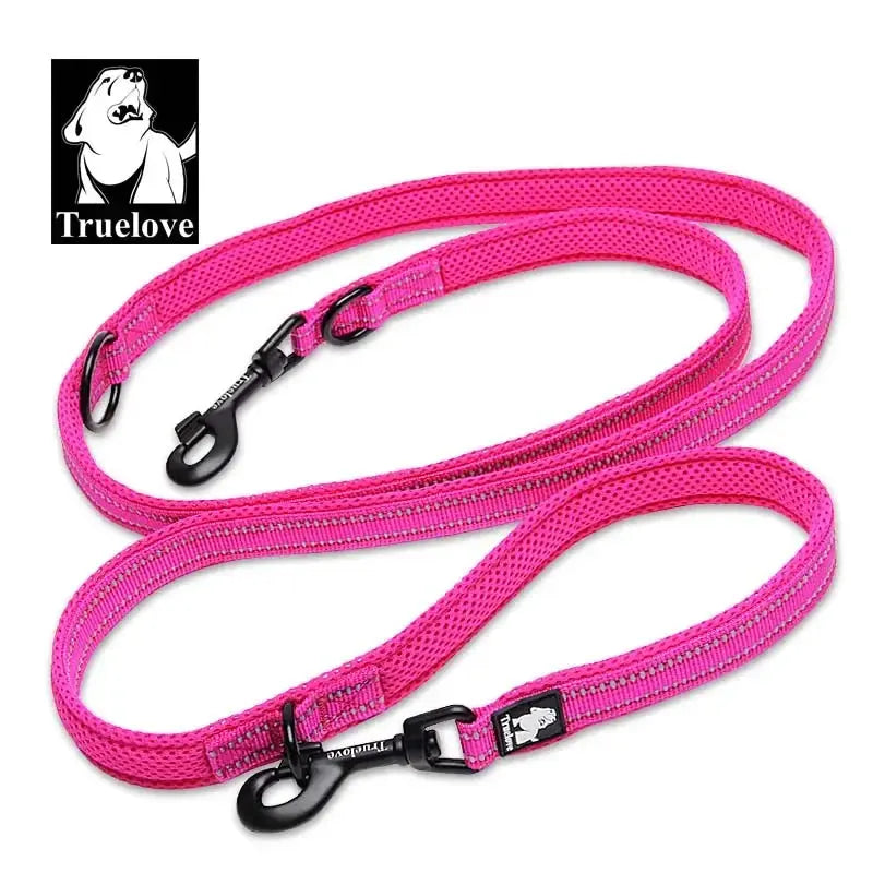 Truelove 7 In 1 Multi-Function Adjustable Dog Lead Hand Free Pet Training Leash Reflective Multi-Purpose Dog Leash Walk 2 Dogs - Trusted Pet Products