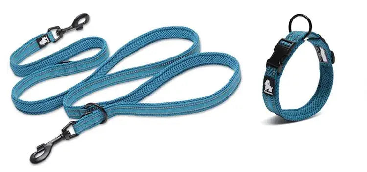 Truelove 7 In 1 Multi-Function Adjustable Dog Lead Hand Free Pet Training Leash Reflective Multi-Purpose Dog Leash Walk 2 Dogs - Trusted Pet Products