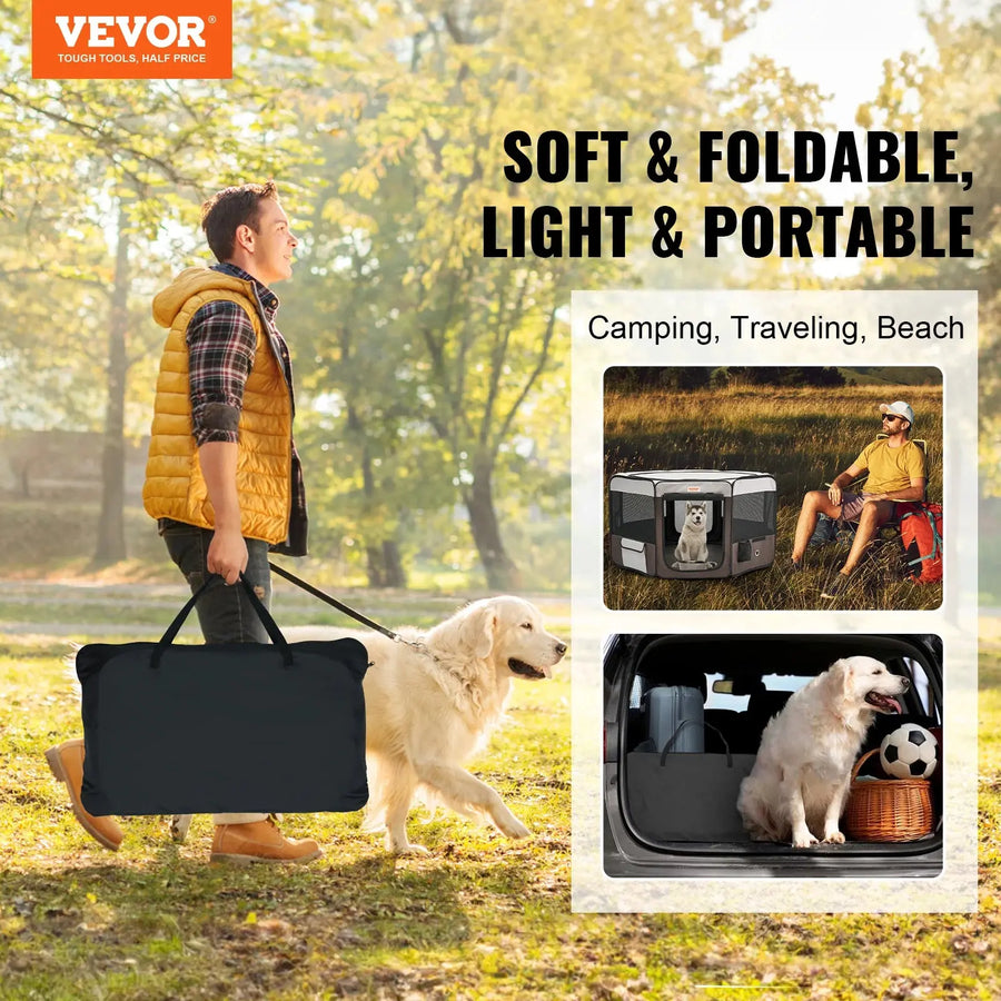 VEVOR Premium Waterproof 600D Oxford Cloth Foldable Pet Playpen 46 Inches Trusted Pet Products