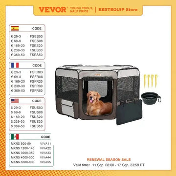 VEVOR Premium Waterproof 600D Oxford Cloth Foldable Pet Playpen 46 Inches Trusted Pet Products