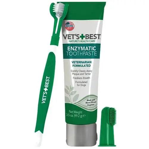 Vet's Best Dog Toothbrush & Enzymatic Toothpaste Kit - Trusted Pet Products