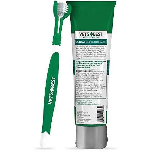 Vet's Best Dog Toothbrush & Enzymatic Toothpaste Kit - Trusted Pet Products