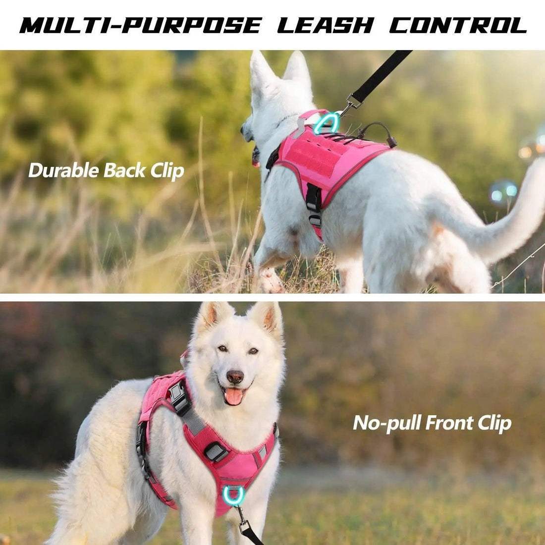 WINGOIN Purple Tactical Dog Harness Vest for Small Dogs No Pull - Trusted Pet Products