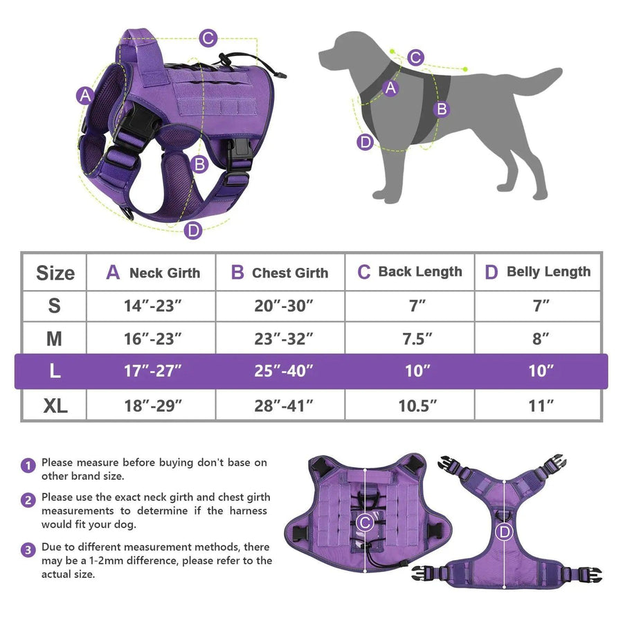 WINGOIN Purple Tactical Dog Harness Vest for Small Dogs No Pull - Trusted Pet Products