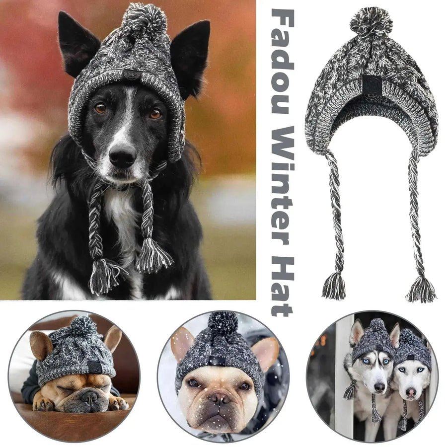 Windproof Winter Warm Knitted Dog Hats Trusted Pet Products