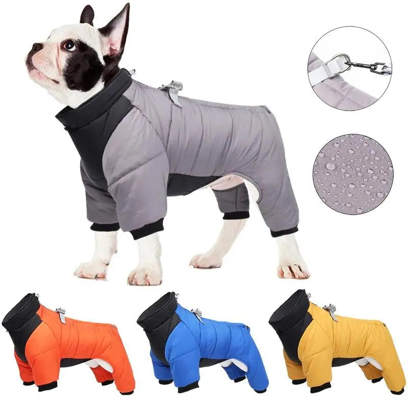 Winter Waterproof Pets Clothes Warm Thicken Dog Jacket with D Ring Puppy Coats for Small Medium Dogs Jumpsuit Chihuahua Overalls - Trusted Pet Products