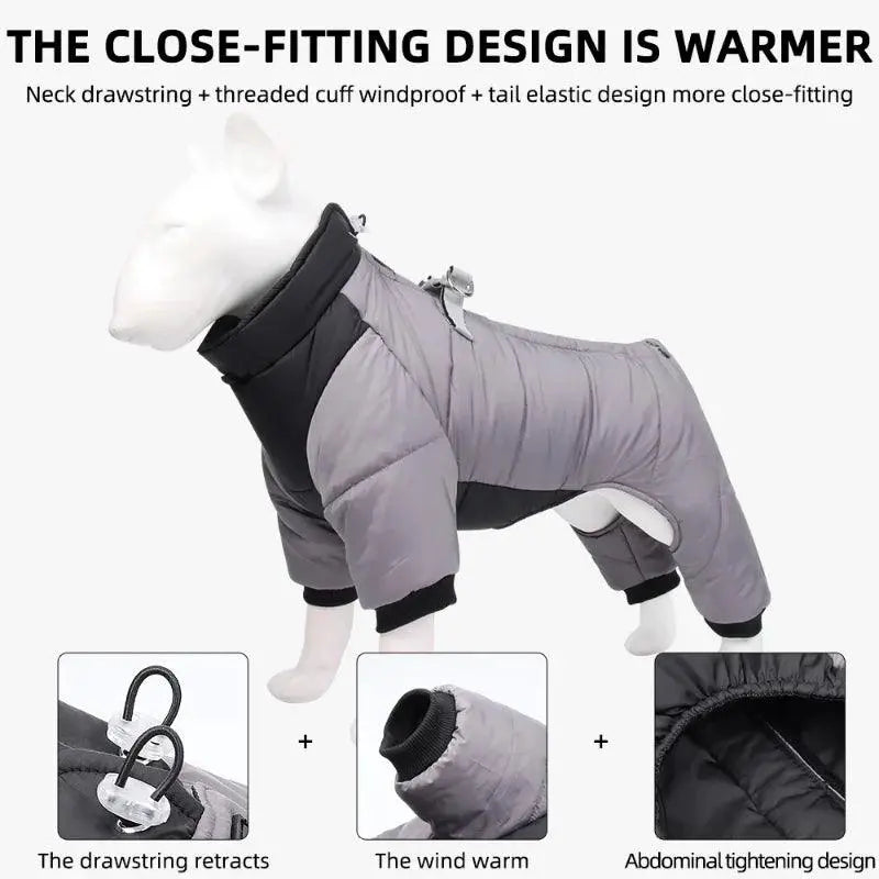 Winter Waterproof Pets Clothes Warm Thicken Dog Jacket with D Ring Puppy Coats for Small Medium Dogs Jumpsuit Chihuahua Overalls - Trusted Pet Products