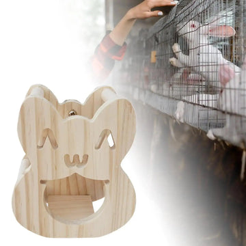 Wooden Rabbit Hay Feeder Feeding Accessory Smooth Novelty Easy Use Rabbit Grass Rack Food Dispenser Bunny Feeder Hamster - Trusted Pet Products