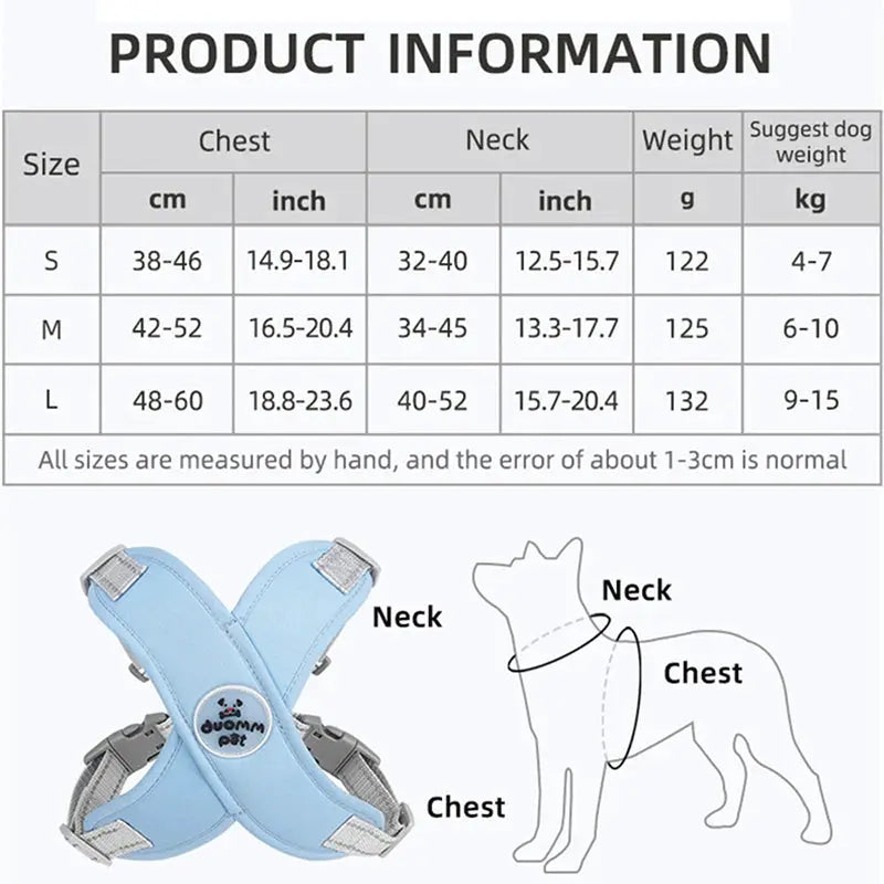 X Shaped Breathable Mesh Leash and Vest Harness Set for Small and Medium Dogs Trusted Pet Products