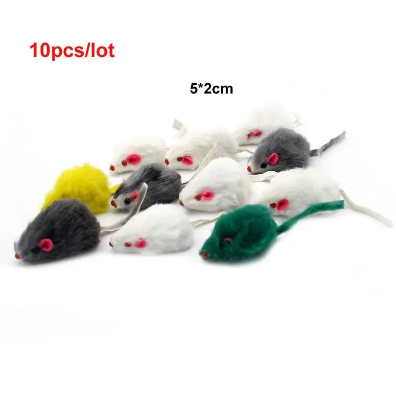 pawstrip Rabbit Fur False Mouse Pet Cat Toys Feather Rainbow Ball Toy Cayts Funny Playing Toys For Cats Kitten Fish Cat Toy - Trusted Pet Products