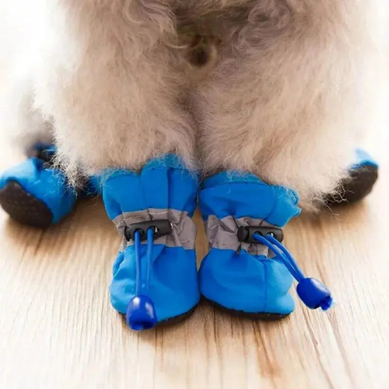 4pcs/set Waterproof Winter Pet Dog Shoes Anti-slip Rain Snow Boots Footwear Thick Warm For Small Cats Puppy Dogs Socks Booties - Trusted Pet Products