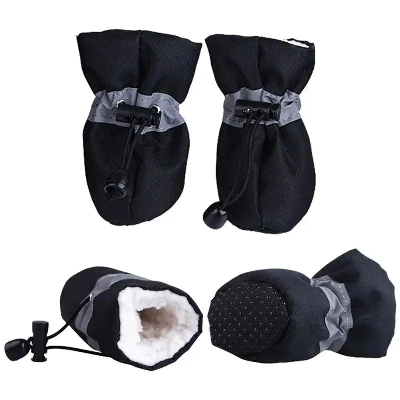 4pcs/set Waterproof Winter Pet Dog Shoes Anti-slip Rain Snow Boots Footwear Thick Warm For Small Cats Puppy Dogs Socks Booties - Trusted Pet Products