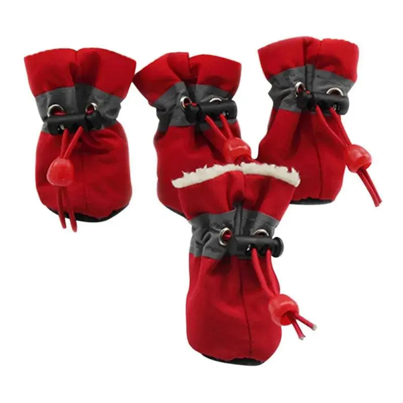 4pcs/set Waterproof Winter Pet Dog Shoes Anti-slip Rain Snow Boots Footwear Thick Warm For Small Cats Puppy Dogs Socks Booties - Trusted Pet Products