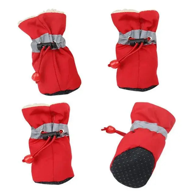 4 pieces / set of new winter reflective warm pet shoes dog snow boots non-slip waterproof cat and dog protection paws essential - Trusted Pet Products